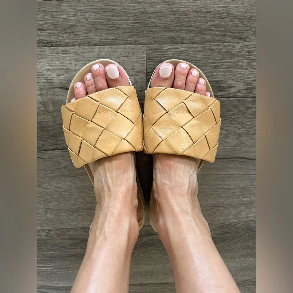 Sam Edelman Women Sandals Ainslie Braided Tan Platform Slide 8.5 - Picture 2 of 4